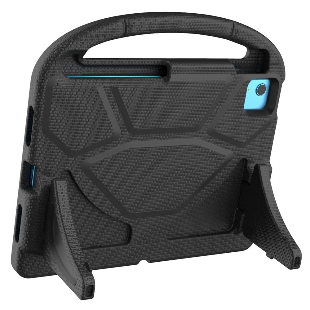 iPad (2025) / 10.9 (2022) Soccer Pattern EVA Tablet Case Kid Friendly Kickstand Handle Protective Cover