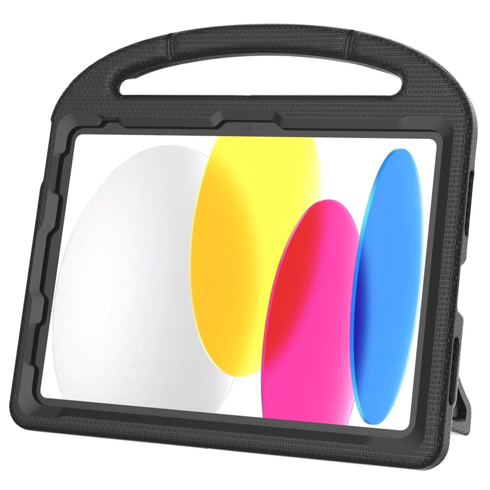 iPad (2025) / 10.9 (2022) Soccer Pattern EVA Tablet Case Kid Friendly Kickstand Handle Protective Cover