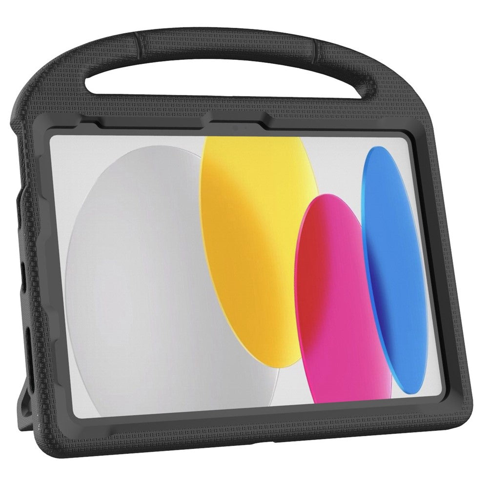 iPad (2025) / 10.9 (2022) Soccer Pattern EVA Tablet Case Kid Friendly Kickstand Handle Protective Cover