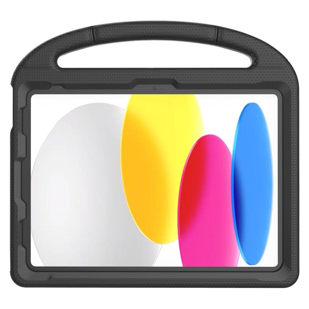 iPad (2025) / 10.9 (2022) Soccer Pattern EVA Tablet Case Kid Friendly Kickstand Handle Protective Cover