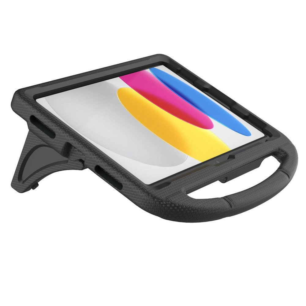 iPad (2025) / 10.9 (2022) Soccer Pattern EVA Tablet Case Kid Friendly Kickstand Handle Protective Cover