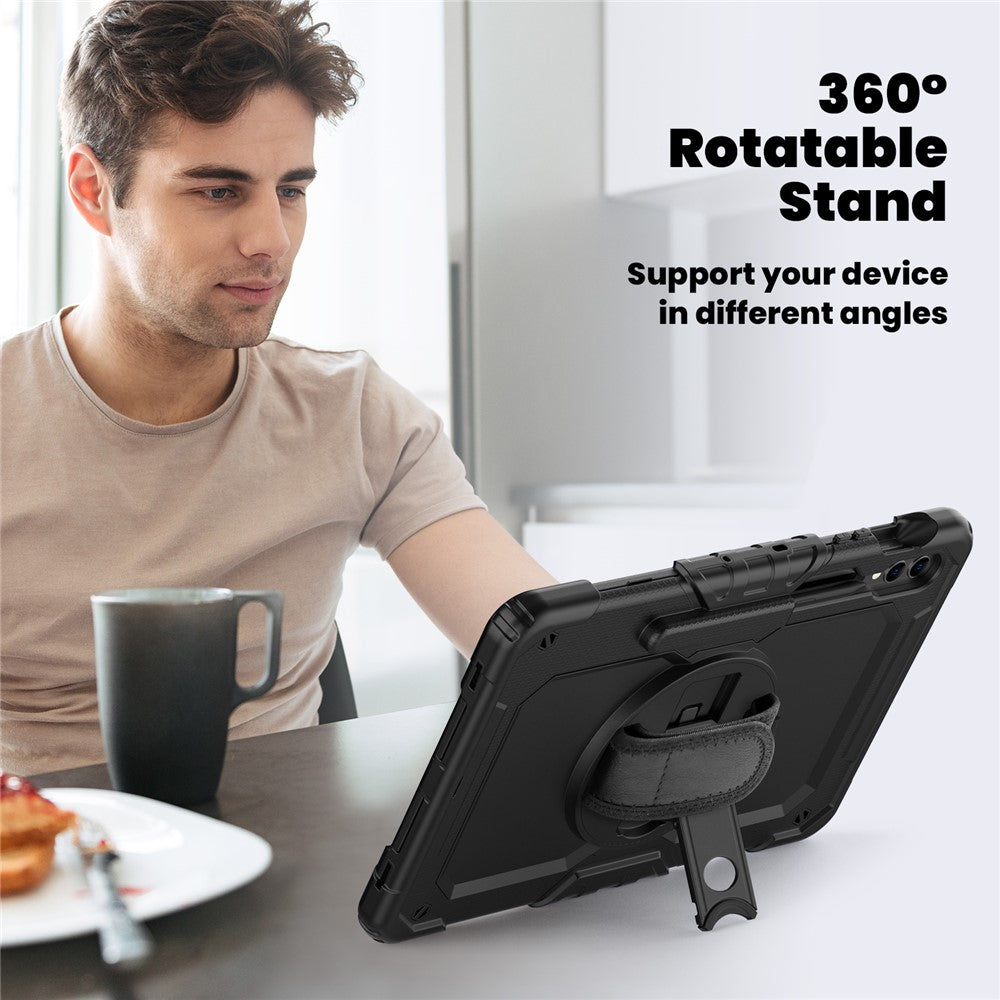 For Samsung Galaxy Tab S9 FE+ SM-X610 SM-X616B PC+Silicone Tablet Cover with Kickstand