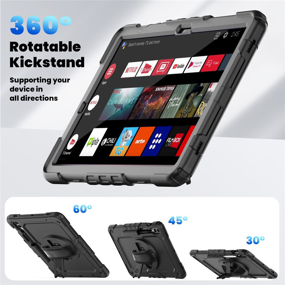 For Samsung Galaxy Tab S9 FE+ SM-X610 SM-X616B PC+Silicone Tablet Cover with Kickstand