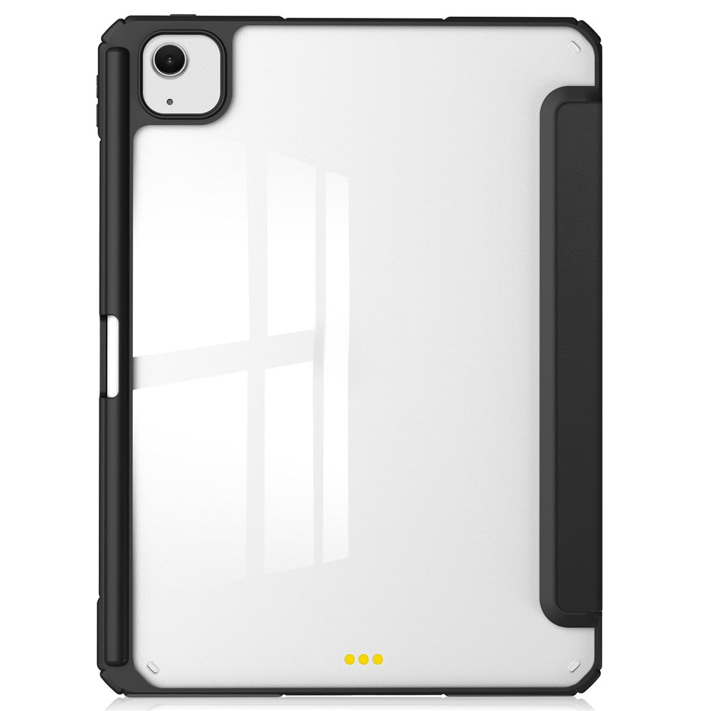 iPad Air 13 (2025) / (2024) Case PU Leather Clear Acrylic Tablet Cover Support Auto Sleep / Wake