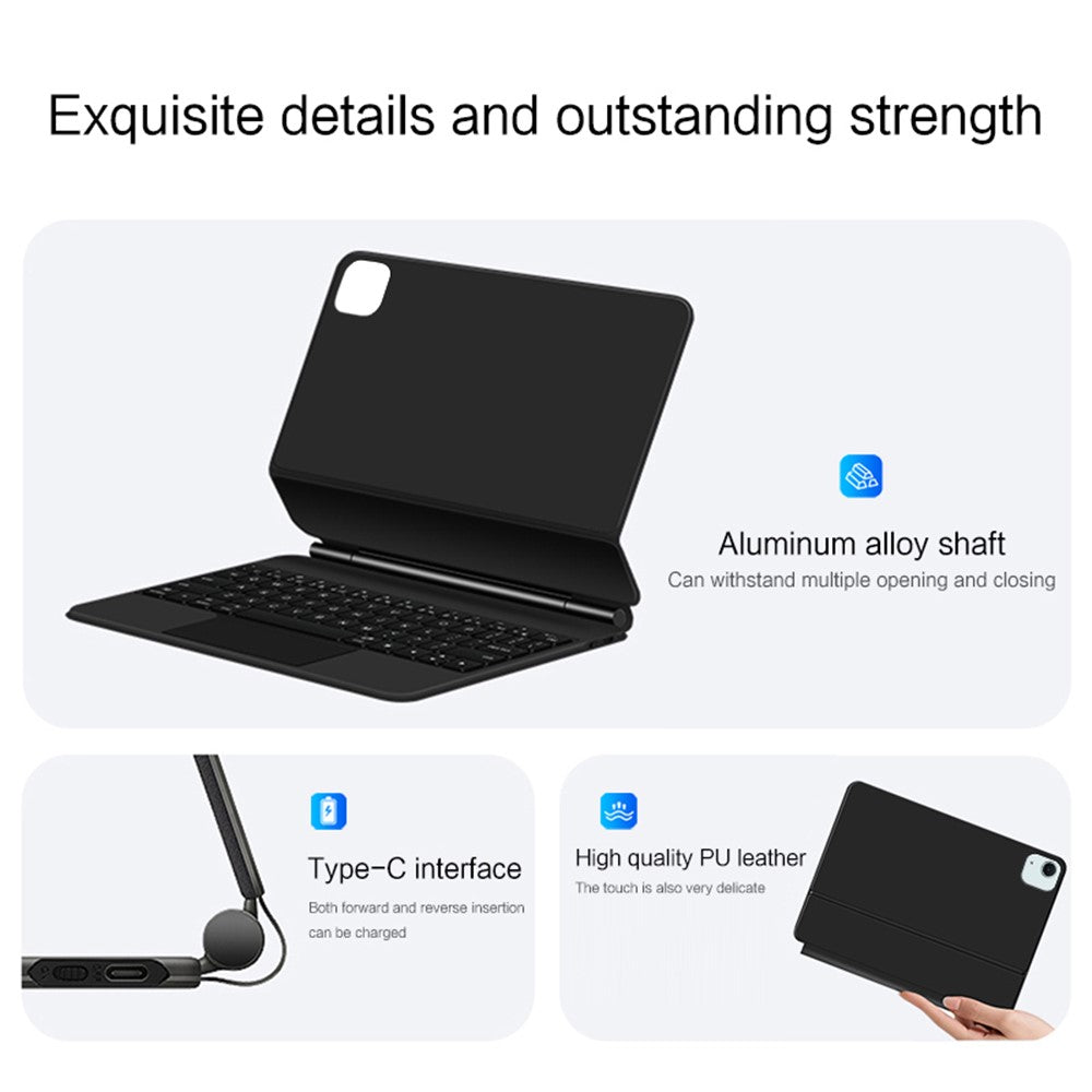 iPad Air 11 (2025) / (2024) / Air (2022) / (2020) / Pro 11 (2022) / (2021) / (2020) / (2018) Bluetooth-Compatible Keyboard Leather Case