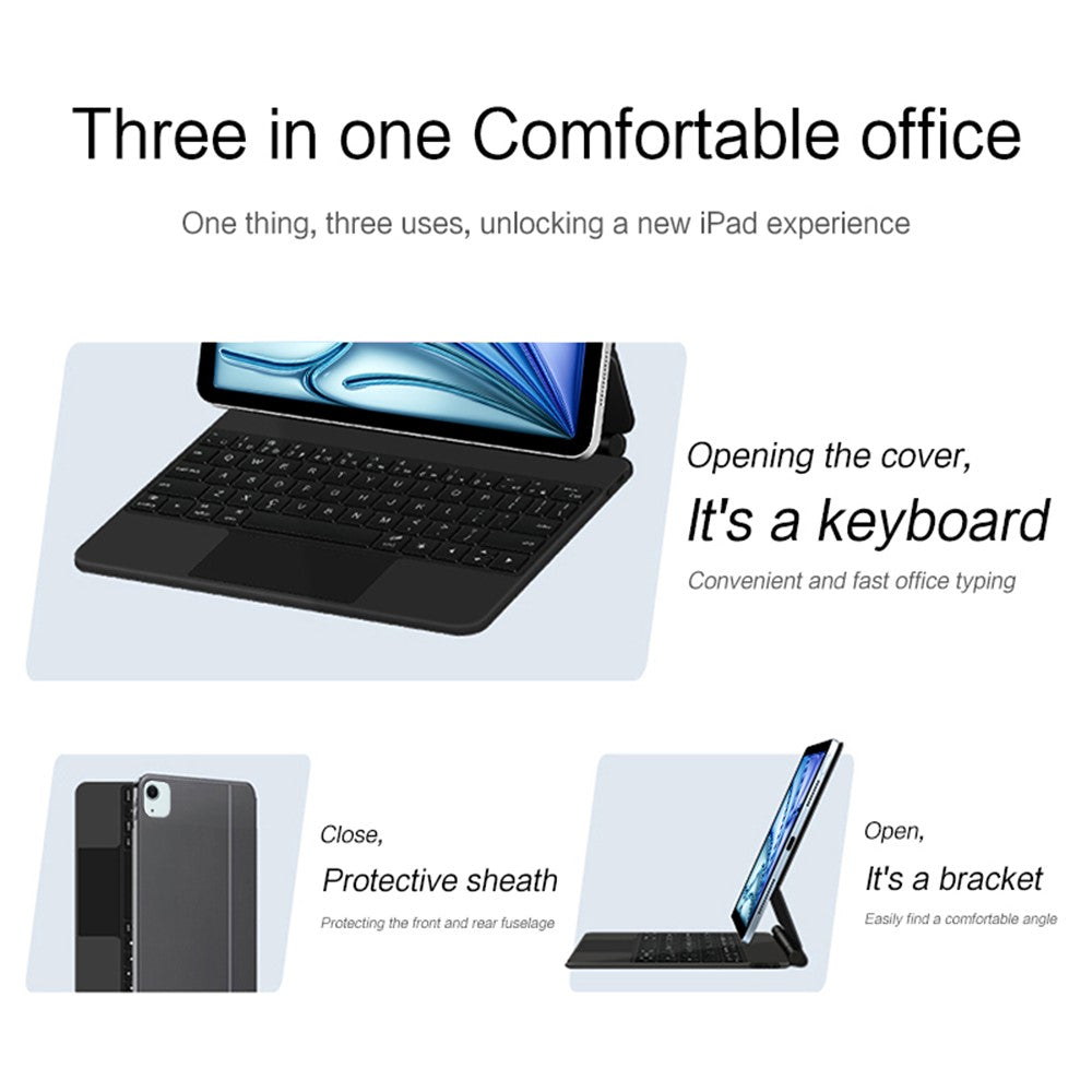 iPad Air 11 (2025) / (2024) / Air (2022) / (2020) / Pro 11 (2022) / (2021) / (2020) / (2018) Bluetooth-Compatible Keyboard Leather Case