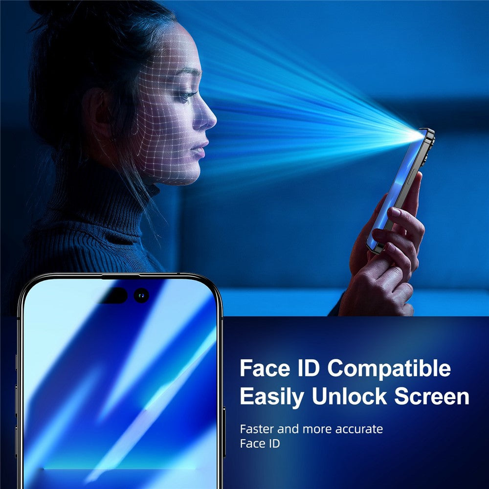 iPhone 15 Pro 2.5D Anti-Spy Full Screen Protector High Aluminium-Silicon Glass Film