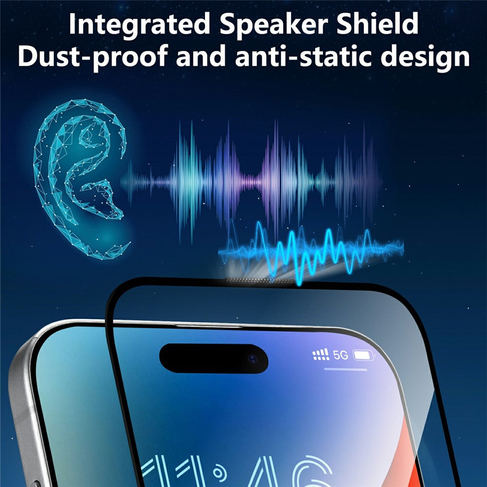 iPhone 16 Plus / 15 Plus / 14 Pro Max Anti-Spy Screen Protector 2.5D High Aluminium-Silicon Glass Film