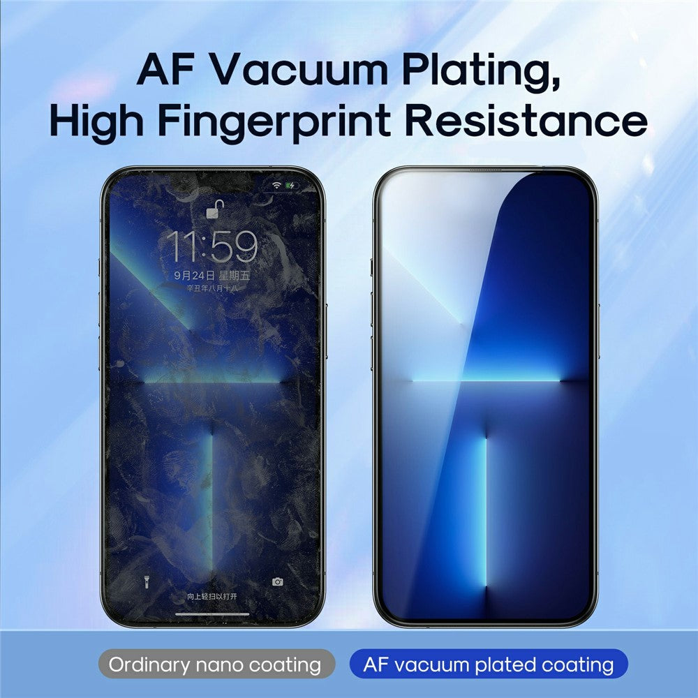 iPhone 15 Silk Printing Screen Protector 2.5D High Aluminium-Silicon Glass Film