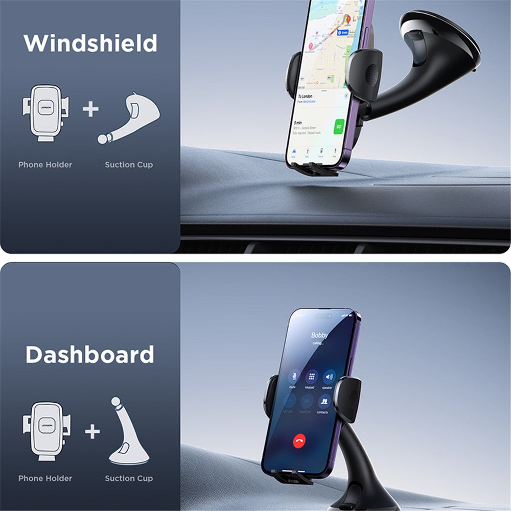 JOYROOM JR-ZS259 Car Suction Cup Mount Universal Phone Holder for Windshield / Dashboard