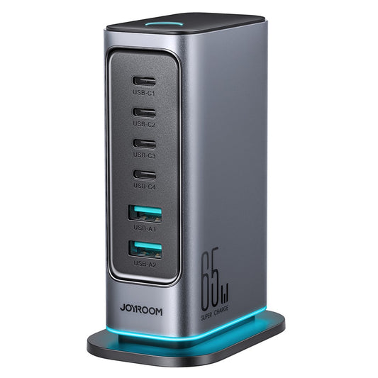 JOYROOM TCM02 65W USB Charger Block 6-Port GaN Desktop Phone Charger