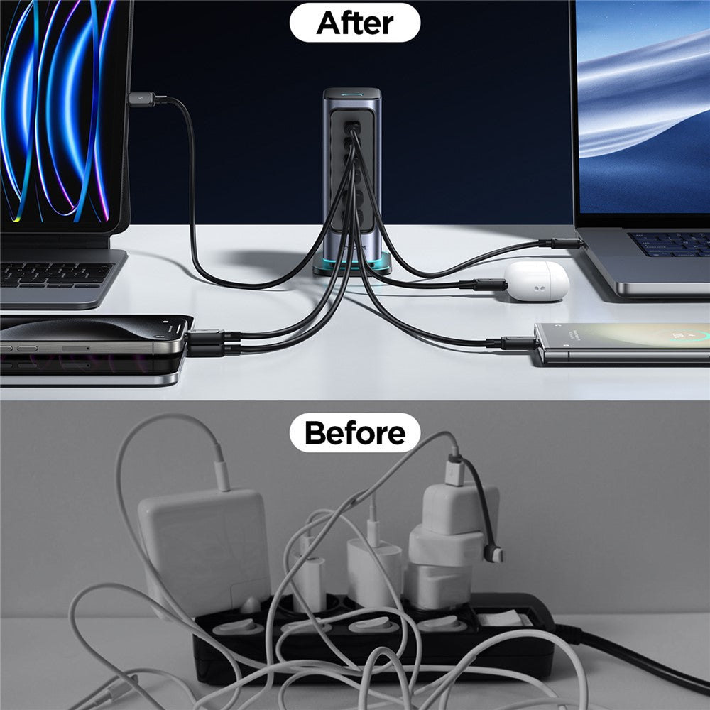 JOYROOM TCM02 65W USB Charger Block 6-Port GaN Desktop Phone Charger