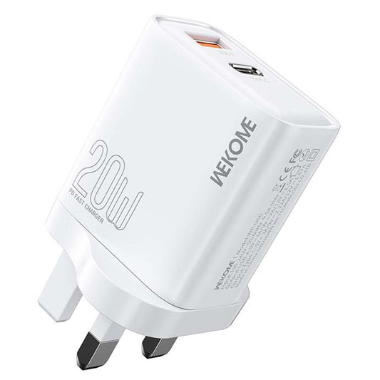 WEKOME WP-U60 20W Fast Charger USB-A / Type-C Dual Port Power Adapter for Multiple Devices