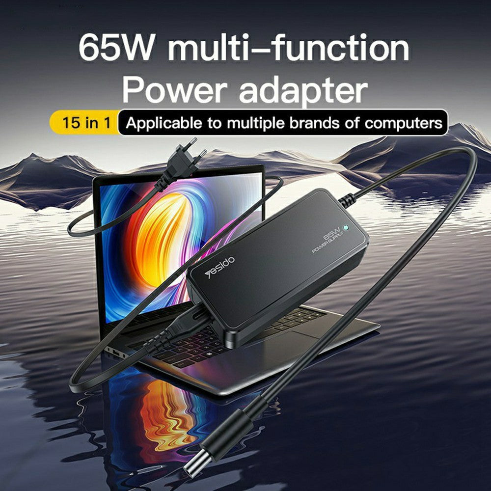 YESIDO CG11E Laptop Charger Kit 65W Power Adapter with 14 DC Connectors