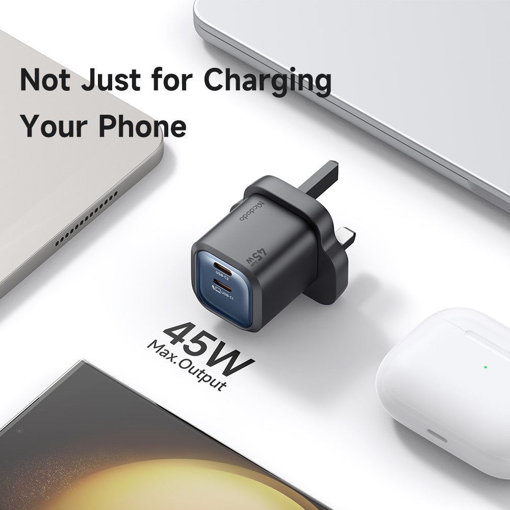 MCDODO CH-099 UK Plug 45W Ultimate Mini GaN Charger Dual USB C Fast Charging Power Adapter