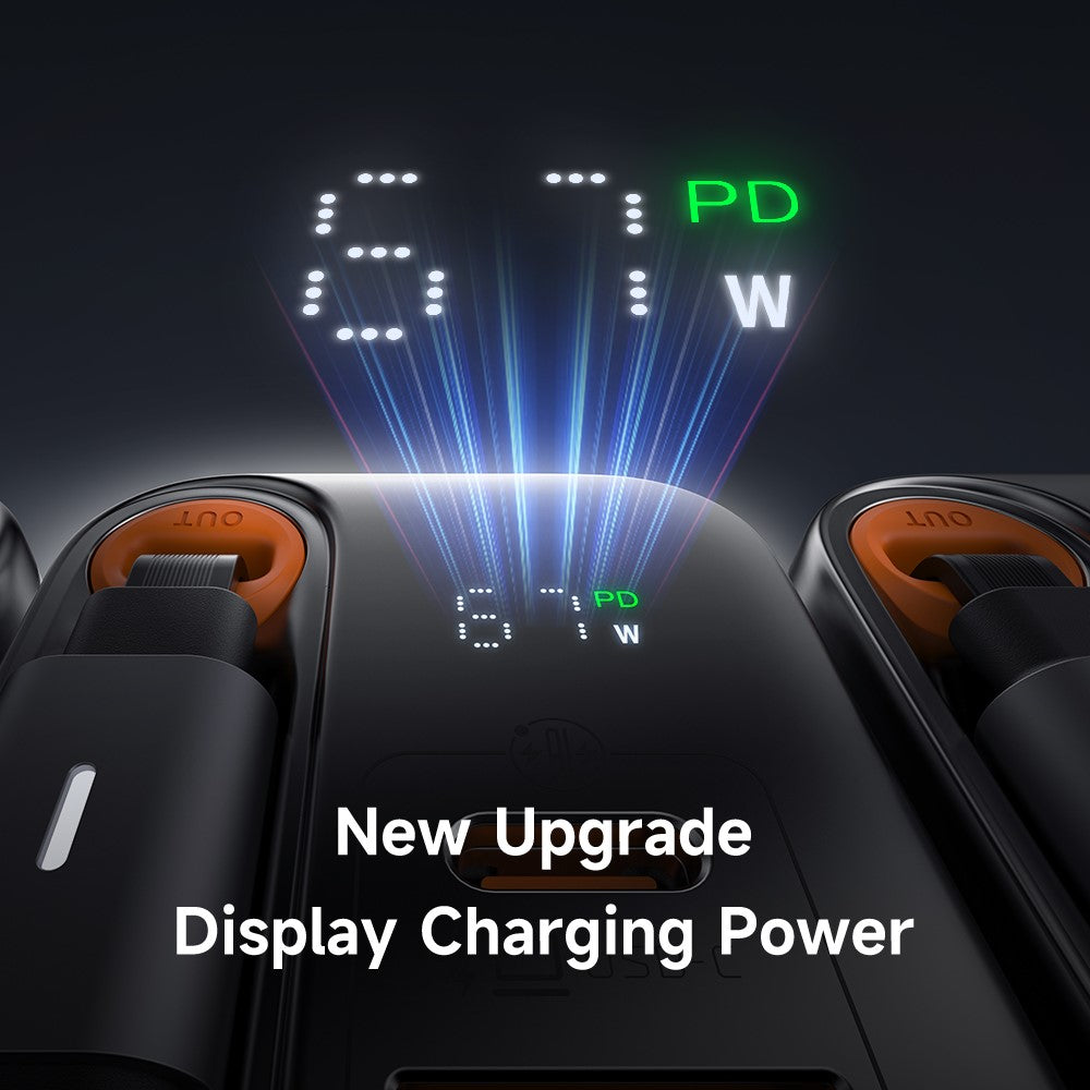 MCDODO CH-409 FreeGo 67W GaN Charger USB-C USB-A Power Adapter with Built-in Retractable Cable, UK Plug