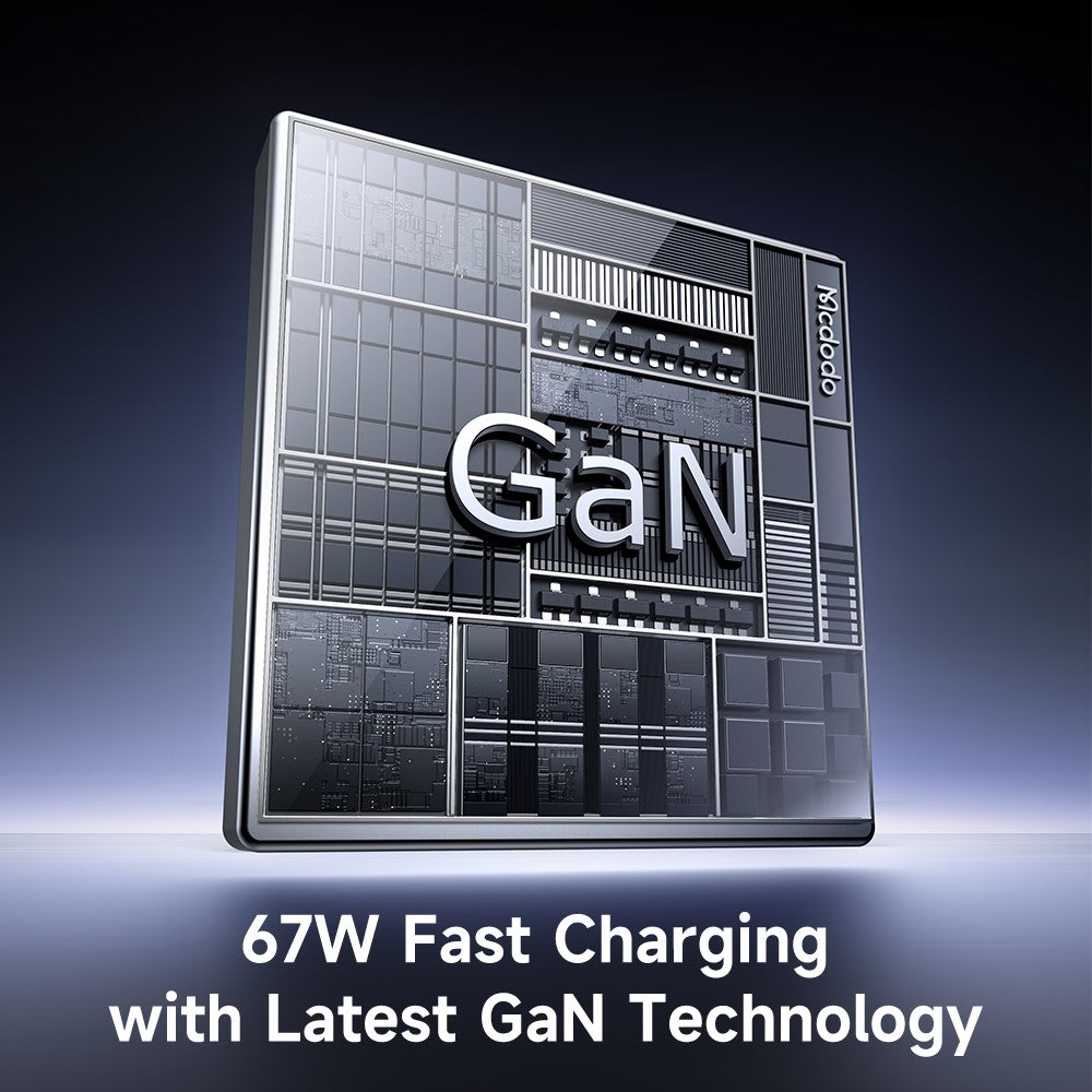 MCDODO CH-409 FreeGo 67W GaN Charger USB-C USB-A Power Adapter with Built-in Retractable Cable, UK Plug