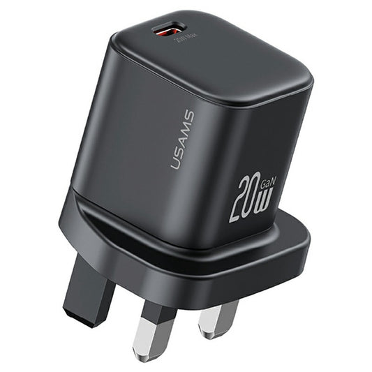 USAMS CC274 20W GaN Mini Fast Charger Type-C Port Output Adapter, UK Plug