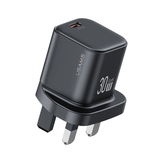 USAMS CC276 30W GaN Mini Fast Charger Type-C Port Power Adapter, UK Plug