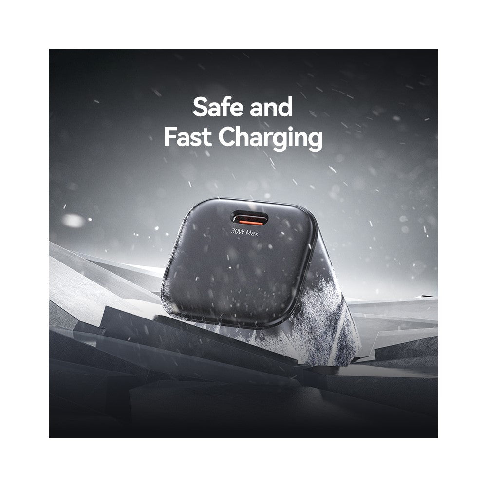 USAMS CC276 30W GaN Mini Fast Charger Type-C Port Power Adapter, UK Plug