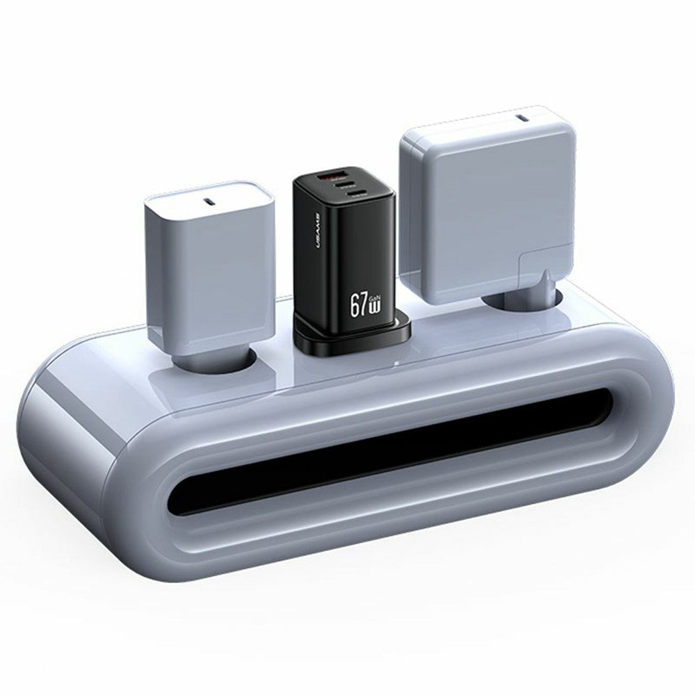 USAMS CC279 67W GaN 3-Port Fast Charger USB + 2 Type-C Phone Tablet Laptop Power Adapter, UK Plug