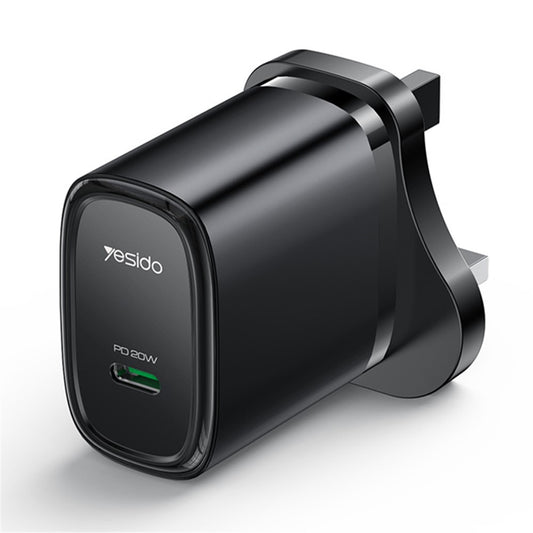 YESIDO UK Plug PD 20W Single Type-C Powerport Block Charger Compact Wall Charger