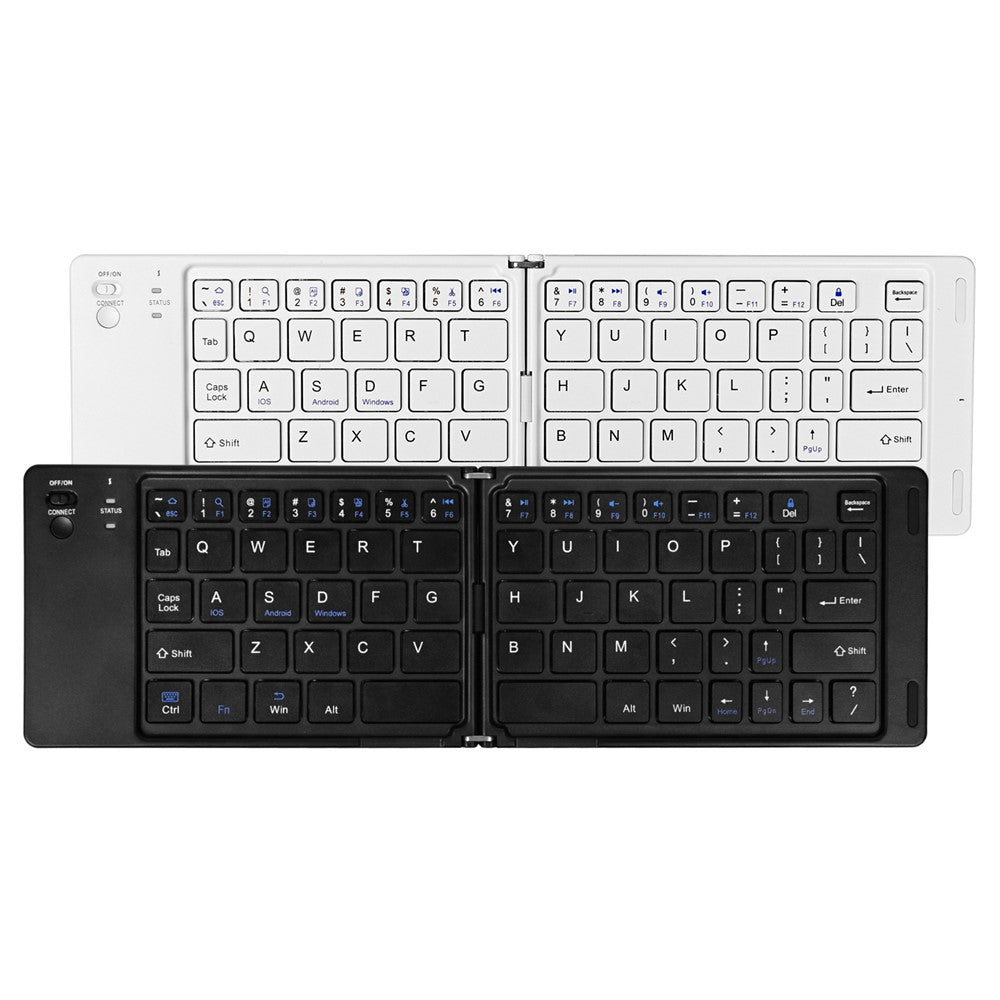 F10 Two-fold Keyboard for Android  /  Windows  /  iOS Portable Bluetooth-compatible Keyboard, with Phone Bracket