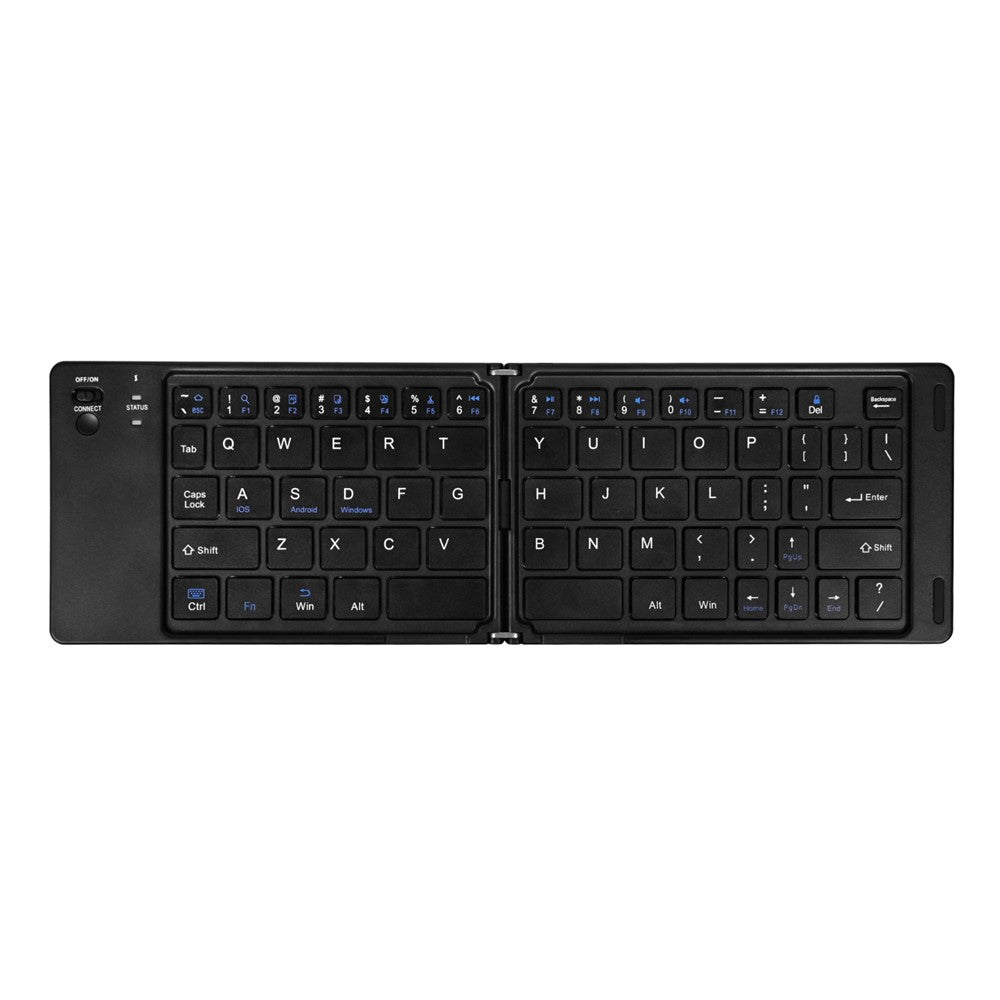 F10 Two-fold Keyboard for Android  /  Windows  /  iOS Portable Bluetooth-compatible Keyboard, with Phone Bracket