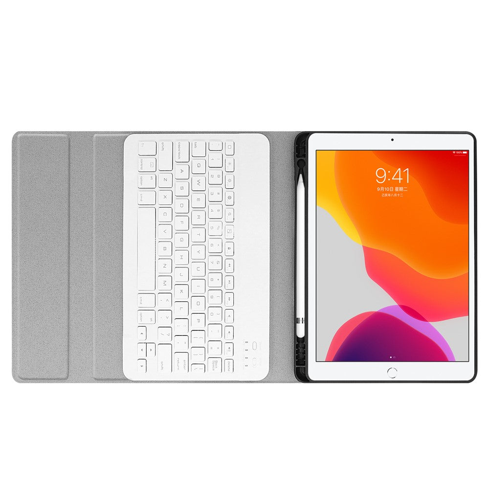 SK-1026 Wireless Touch Bluetooth-compatible Keyboard Case Multi-Angles Viewing Stand Protective Leather Shell Cover for iPad 10.2 (2021)/(2020)/(2019)