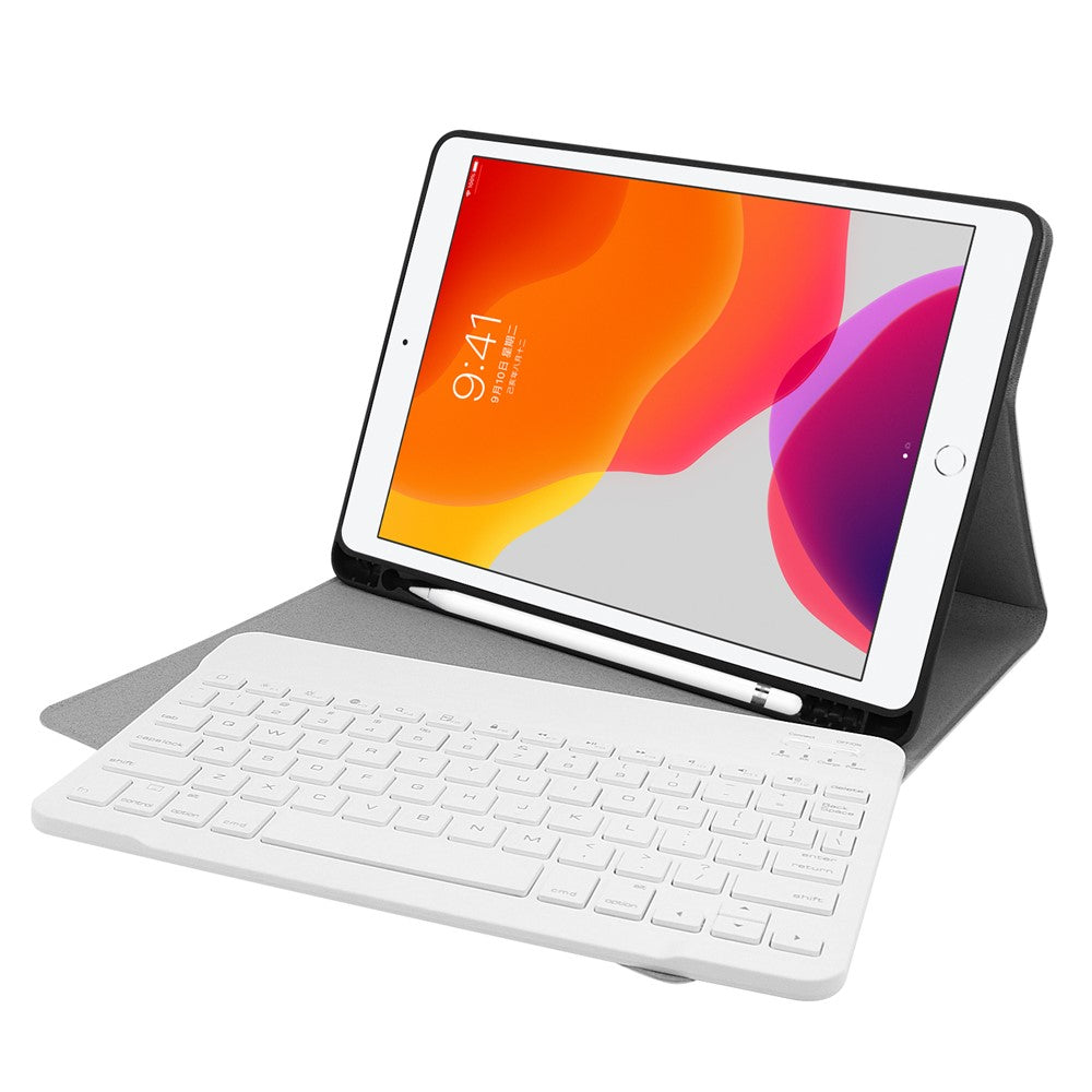 SK-1026 Wireless Touch Bluetooth-compatible Keyboard Case Multi-Angles Viewing Stand Protective Leather Shell Cover for iPad 10.2 (2021)/(2020)/(2019)