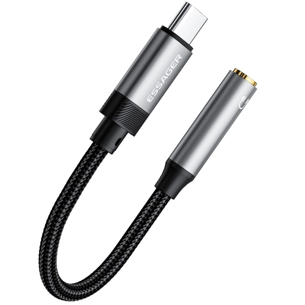 ESSAGER Type-C Male to 3.5mm Female Headphone Connection Audio Adapter Cable