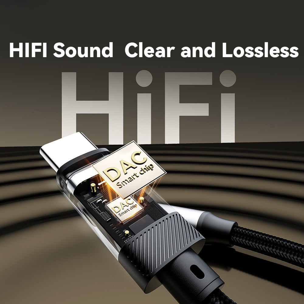 ESSAGER Type-C Male to 3.5mm Female Headphone Connection Audio Adapter Cable