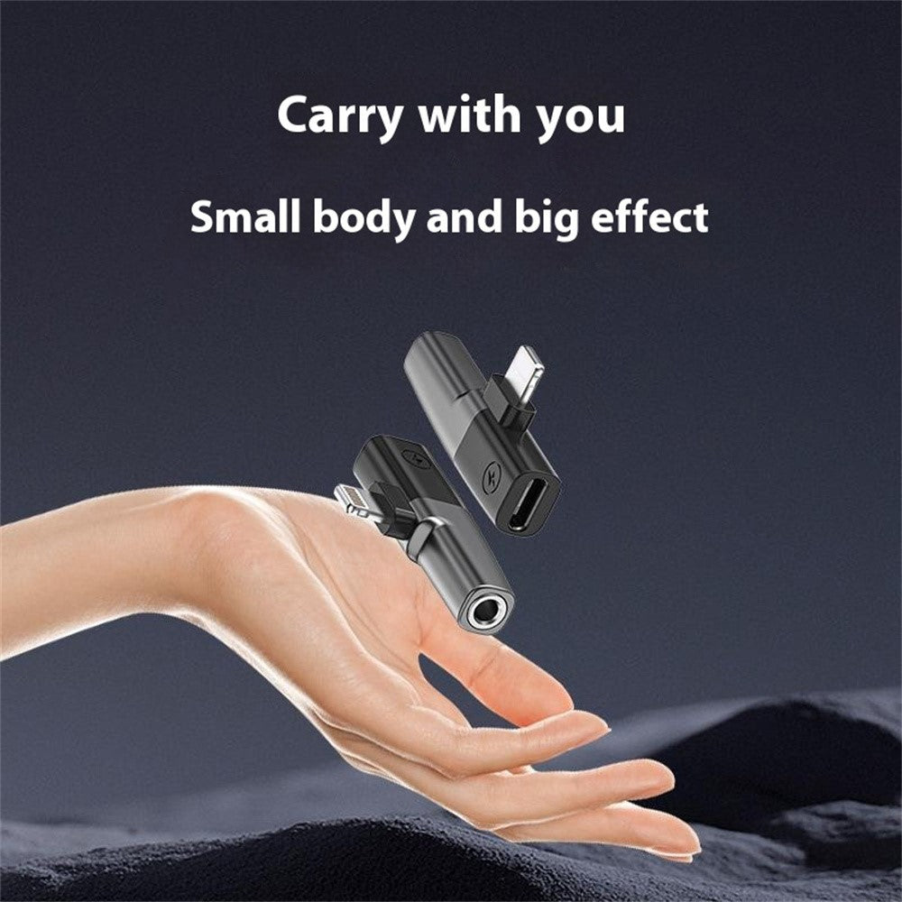 DAC Chip 8-Pin to 3.5mm Audio + Type-C Charging Port Adapter for iPhone