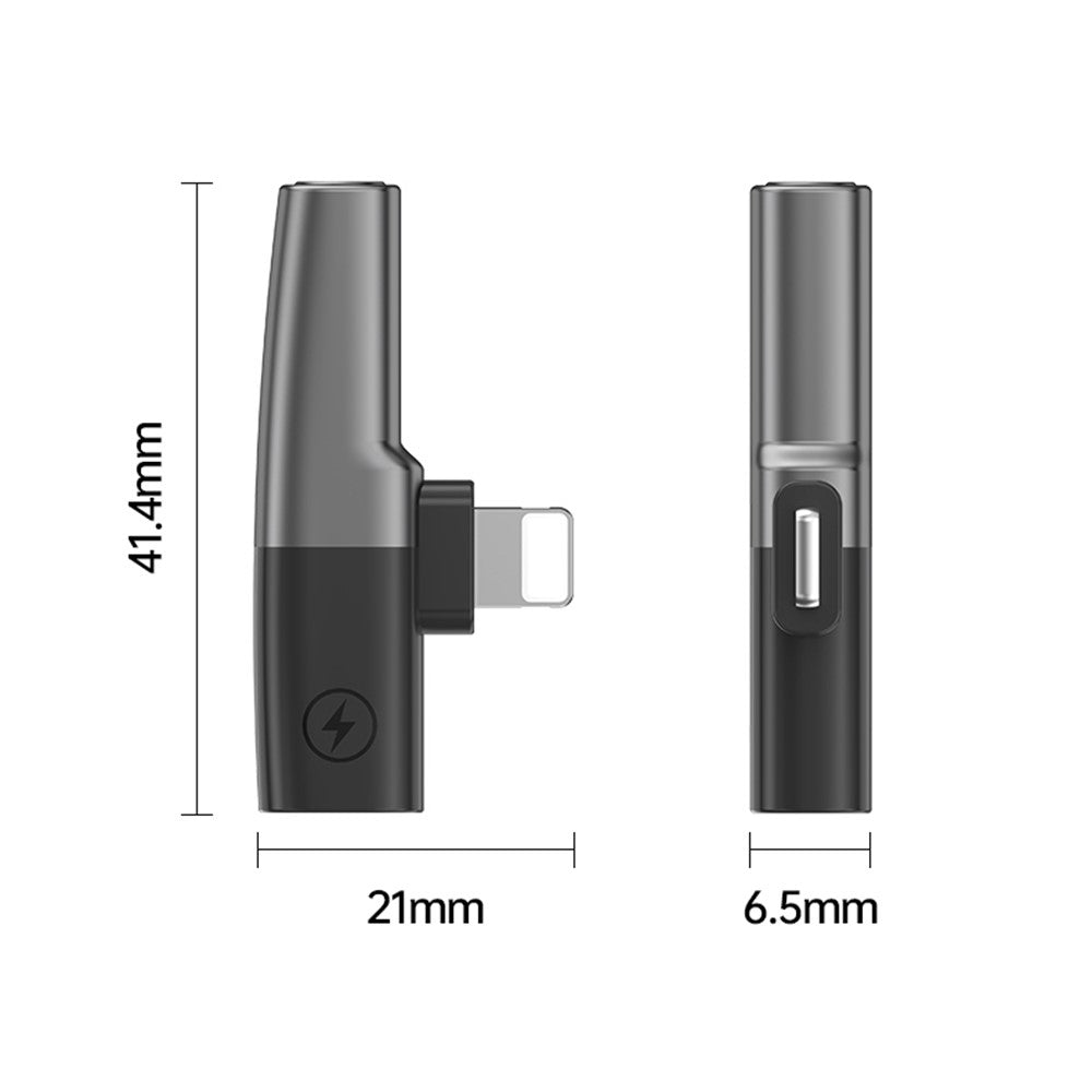 DAC Chip 8-Pin to 3.5mm Audio + Type-C Charging Port Adapter for iPhone
