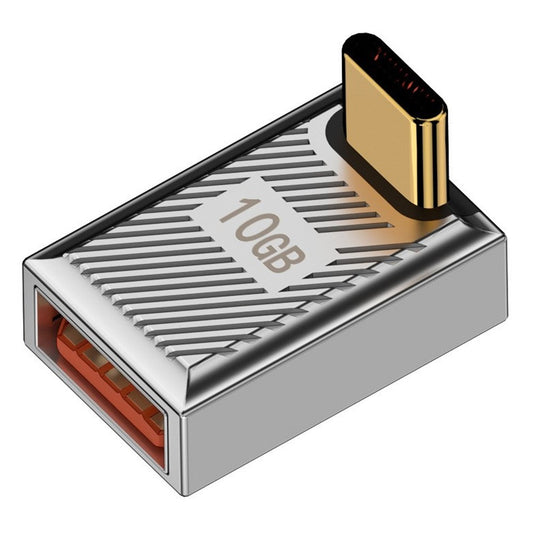 120W 10Gbps USB-A 3.1 Female to Type-C Male Up Angled OTG Adapter