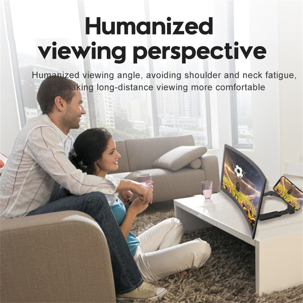 Phone Screen Magnifier 14 Inch HD Curved Screen Enlarger 3D High Definition Magnifying Glass Lazy Stand