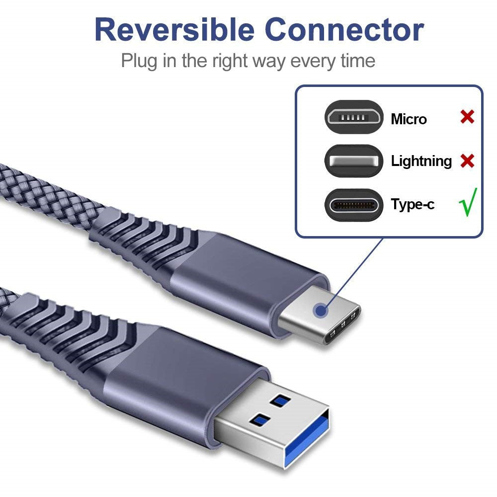 For iPhone 15 Series USB 3.0 to USB-C Fast Charging Nylon Braid Charging Cable, 1.2m