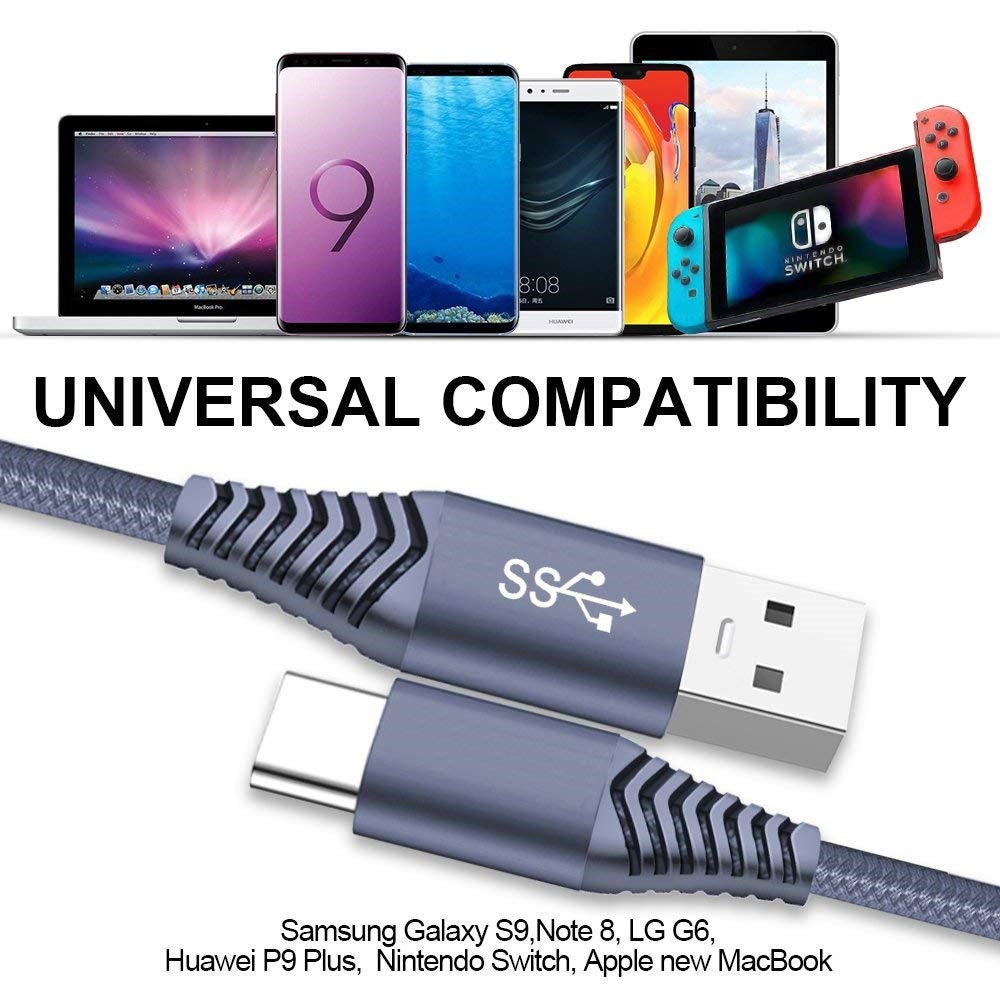 For iPhone 15 Series USB 3.0 to USB-C Fast Charging Nylon Braid Charging Cable, 1.2m