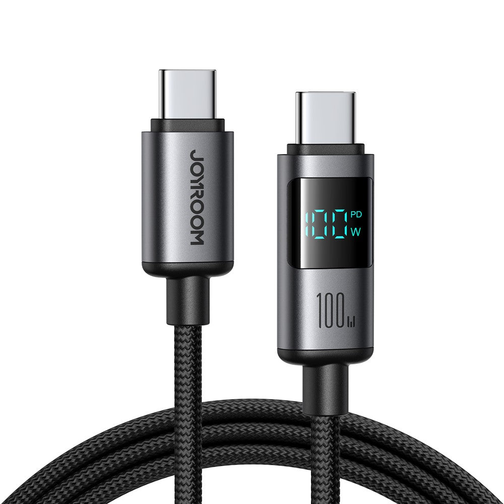 JOYROOM S-A16 Pro 1.2m Type-C to Type-C Data Cable 100W Fast Charging Cable with Digital Display