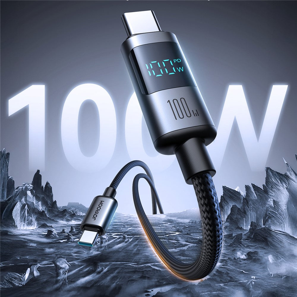 JOYROOM S-A16 Pro 1.2m Type-C to Type-C Data Cable 100W Fast Charging Cable with Digital Display