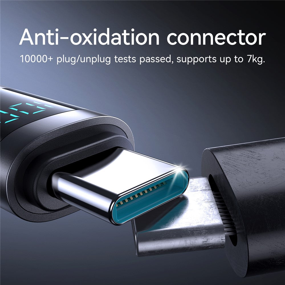 JOYROOM S-A16 Pro 1.2m Type-C to Type-C Data Cable 100W Fast Charging Cable with Digital Display