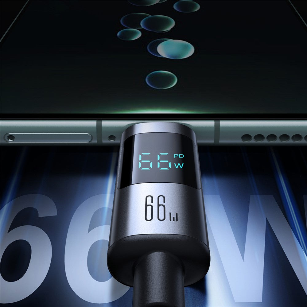 JOYROOM S-A16 Pro 1.2m USB-A to Type-C Data Cable 66W Fast Charging Cable with Digital Display