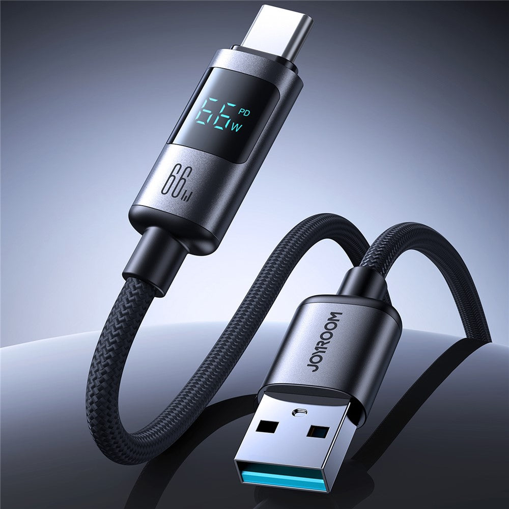 JOYROOM S-A16 Pro 1.2m USB-A to Type-C Data Cable 66W Fast Charging Cable with Digital Display