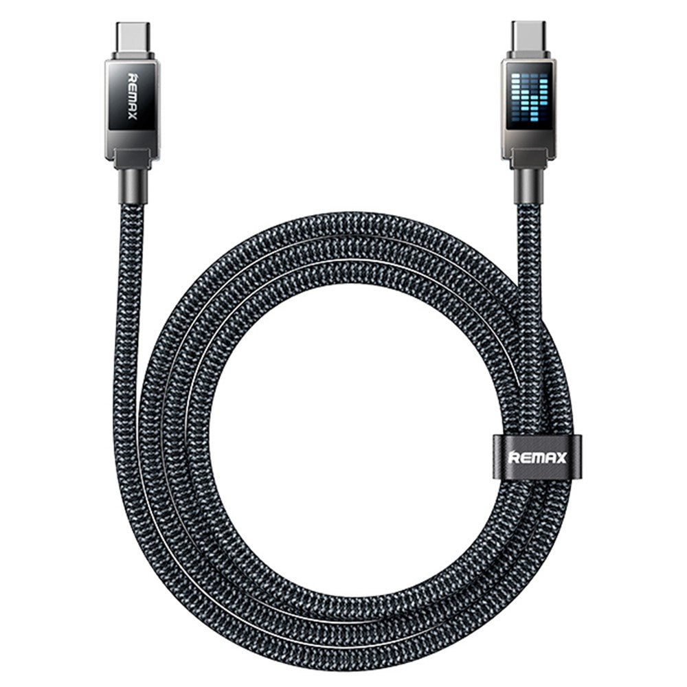 REMAX CB09(C-C) Rhythm 1.2m 240W Zinc Alloy Braided Data Cable Fast Charging Cable with Marquee LED Light