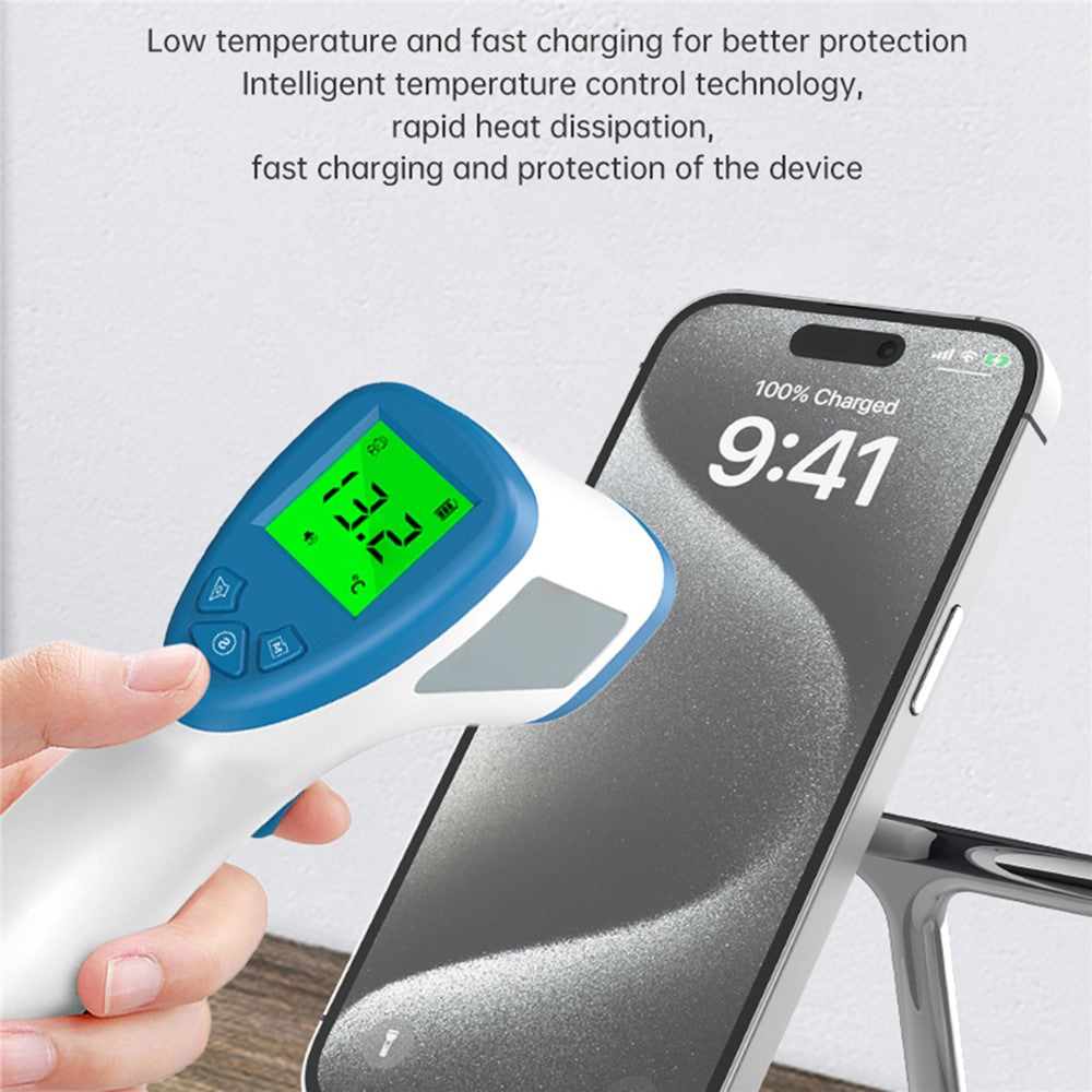 T255 Qi2 15W Magnetic Wireless Charger Watch Earphone Cellphone 3 in 1 Desktop Charging Stand