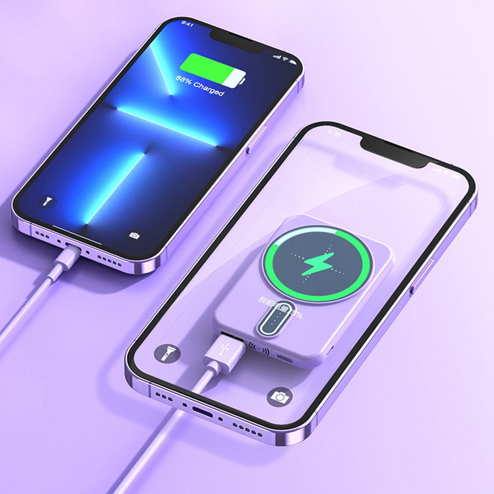 KJ501 5000mAh Magnetic Power Bank for iPhone 12 / 13 Series Wireless Charger Mini Portable Phone Charger