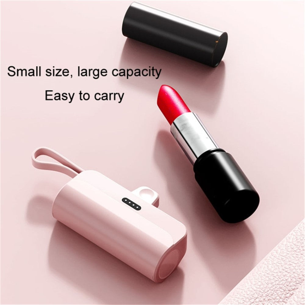 HY 5000mAh Mini Capsule Type-C Plug Phone Charger Power Bank Battery Pack with iP Cable