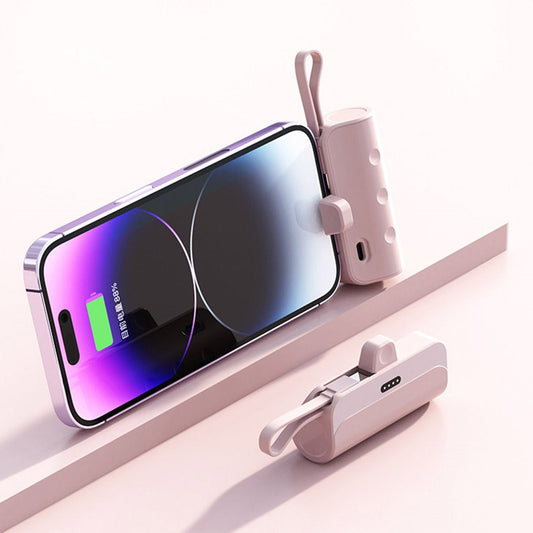 KC 2000mAh Digital Display iP Plug Mini Capsule Power Bank with Type-C Cable