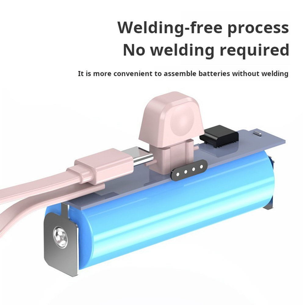 KC 2000mAh Digital Display iP Plug Mini Capsule Power Bank with Type-C Cable