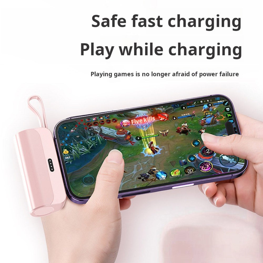 KC 2000mAh Digital Display iP Plug Mini Capsule Power Bank with Type-C Cable